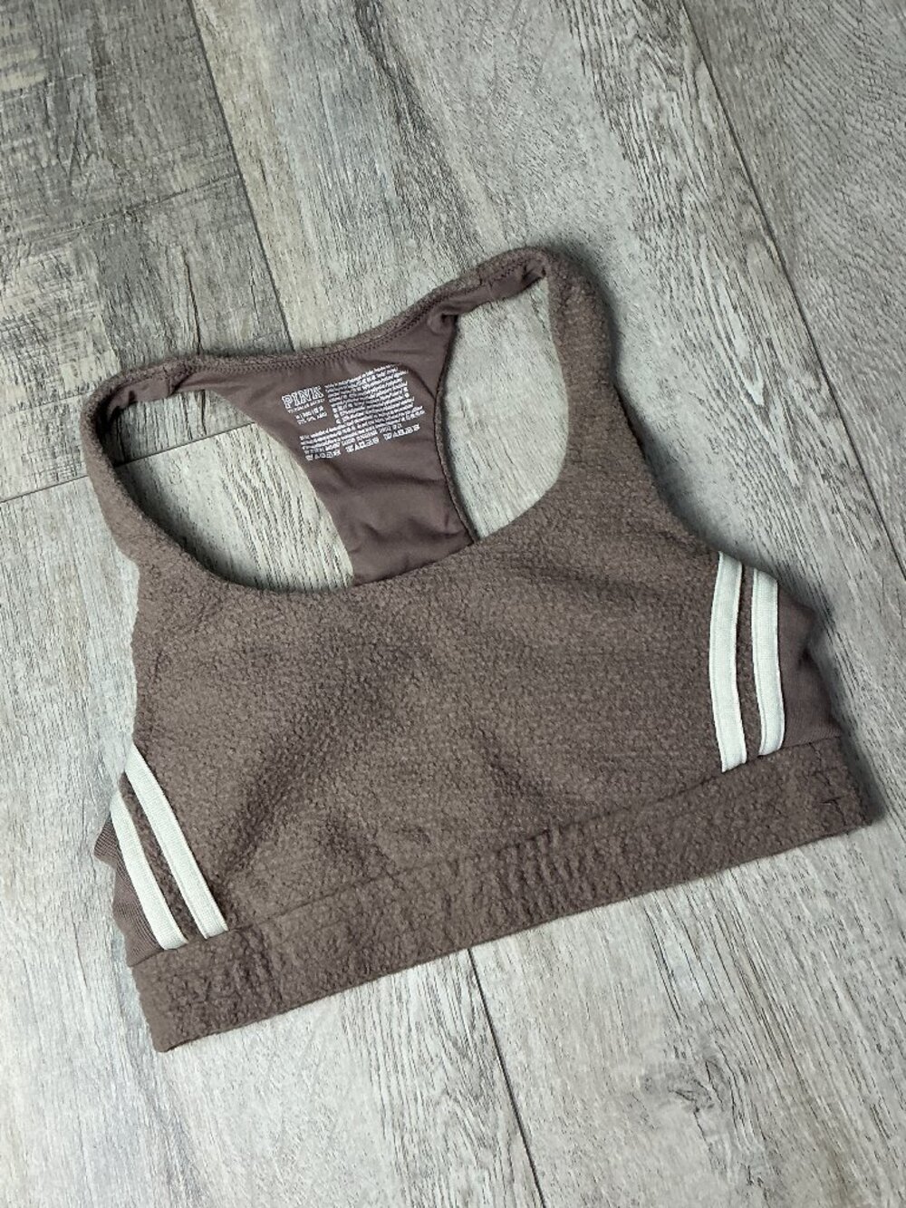 PINK Victoria’s Secret Brown Sherpa Fleece Racerback Bra Size Medium